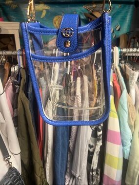 Blue Clear PVC Crossbody Bag - Unbranded